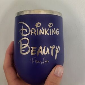 Purple "Drinking Beauty" Disney Stemless Wine Tumbler